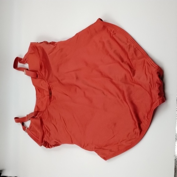 Calvin Klein swimwear women size 14 dark coral pleated on one side adj straps - Picture 2 of 7